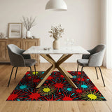 Explosive Red Splatter Multi-Color Area Rug