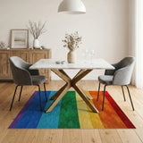 Vibrant Rainbow Horizontal Stripe Area Rug
