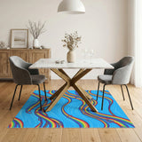 Rainbow Strap Wave Area Rug