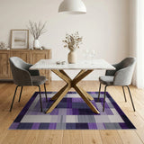 Abstract Geometric Modern Purple Geometric Abstract Area Rug