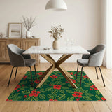 Festive Green Holly Berry Floral Area Rug