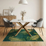 Emerald Green Palm Frond Area Rug