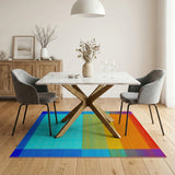 Multi-color and Patterns Vibrant Rainbow Geometric Area Rug