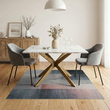Distressed Grey Vertical Stripe Area Rug