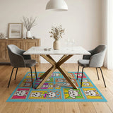Cute Cartoon Puppy Portrait Gallery Area Rug