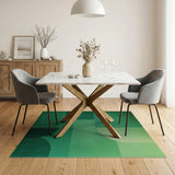 Vibrant Green Geometric Modern Area Rug