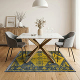 Bold Yellow Geometric Southwestern Area Rug