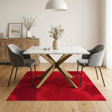 Red Wavy Contour Geometric Area Rug