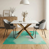Teal Spiky Abstract Area Rug