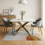 Neutral Organic Shapes Abstract Area Rug