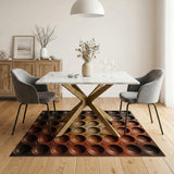 Distressed Muffin Tin Rustic Area Rug