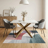 Modern Geometric Curved Area Rug