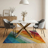 Vibrant Multicolor Diagonal Stripe Area Rug