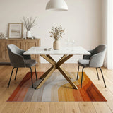 Abstract Area Orange Wavy Orange Abstract Area Rug