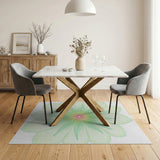 Ethereal Mint Green Floral Mandala Area Rug