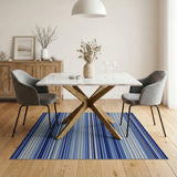 Gradient Blue Striped Area Rug