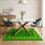 Lucky Shamrock Clover Area Rug - Green Yellow