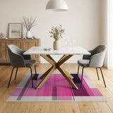 Geometric Modern Bold Pink Black Geometric Area Rug