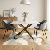 Wavy Organic Brown Tan Area Rug