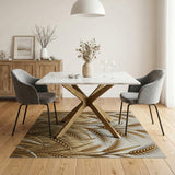 Yellow Golden Wheat Stalks Area Rug