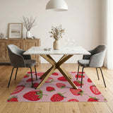 Pink Playful Strawberry Pink Area Rug