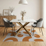 Orange Organic Shapes Abstract Area Rug