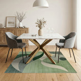 Abstract Green Geometric Area Rug