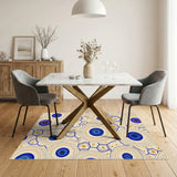 Geometric Modern Blue Teal Geometric Circle Area Rug