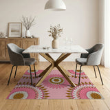 Floral Vintage Vintage Pink Daisy Floral Area Rug
