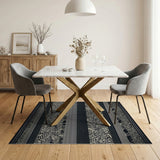 Bold Black White Zebra Tribal Area Rug