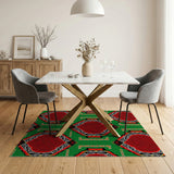 Bold Red Octagon Heritage Tribal Area Rug