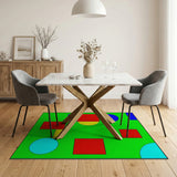 Vibrant Geometric Shapes Area Rug