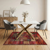 Red Heritage Tribal Patchwork Area Rug