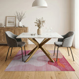 Wavy Abstract Area Rug in Blush Pink Coral