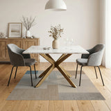 Neutral Geometric Patchwork Area Rug