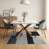Bold Black White Geometric Black and White Area Rug