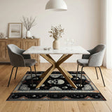 Gothic Skull Mandala Area Rug