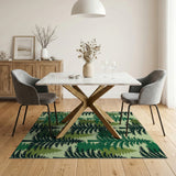 Green Pine Forest Silhouette Area Rug