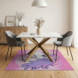 Sparkly Pink Unicorn Kids Cartoon Rug