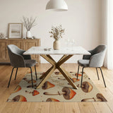 Boho Mushroom Toadstool Pattern Area Rug