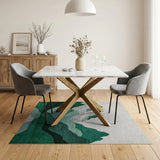 Layered Green Peaks Mountain Rug