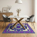 Pink Blue Floral Medallion Persian Rug