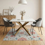 Blush Pink Blush Pink Peony Floral Vintage Area Rug