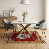 Multi-color and Patterns Jolly Santa Claus Cartoon Area Rug