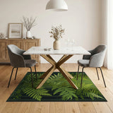Lush Green Fern Canopy Area Rug