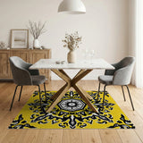 Yellow Traditional Persian Vibrant Yellow Persian Medallion Area Rug