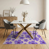 Purple Floral Blossom Area Rug