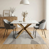 Serene Grey Wave Abstract Area Rug