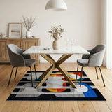 Multi-color and Patterns Bold Geometric Abstract Multi-Color Area Rug