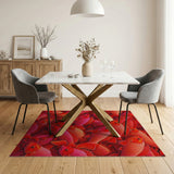 Vibrant Red Koi Fish Swarm Area Rug